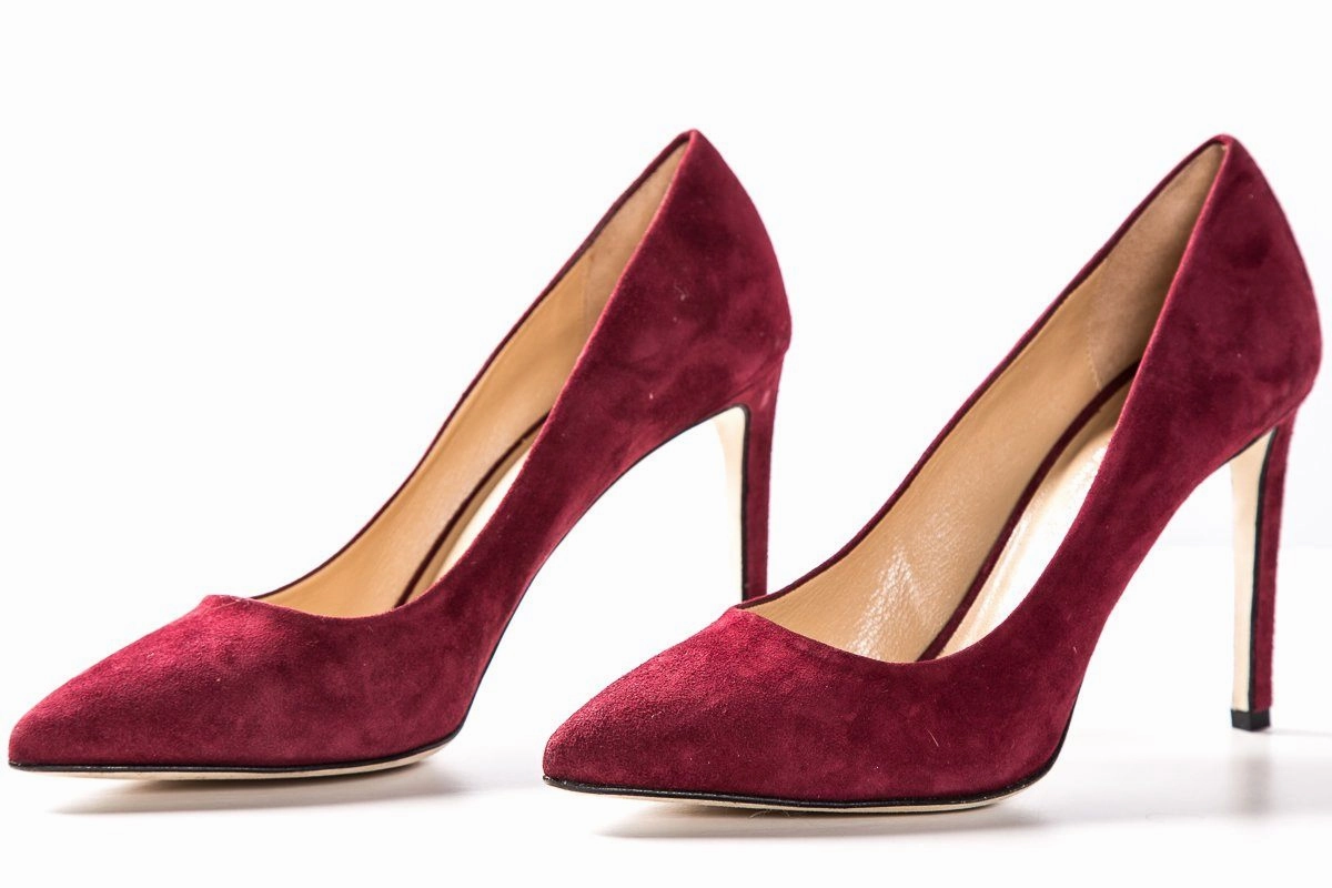 Yellow High Heels Dsw Charles David Maroon Suede Pointed Toe Heels SZ 8.5 sale