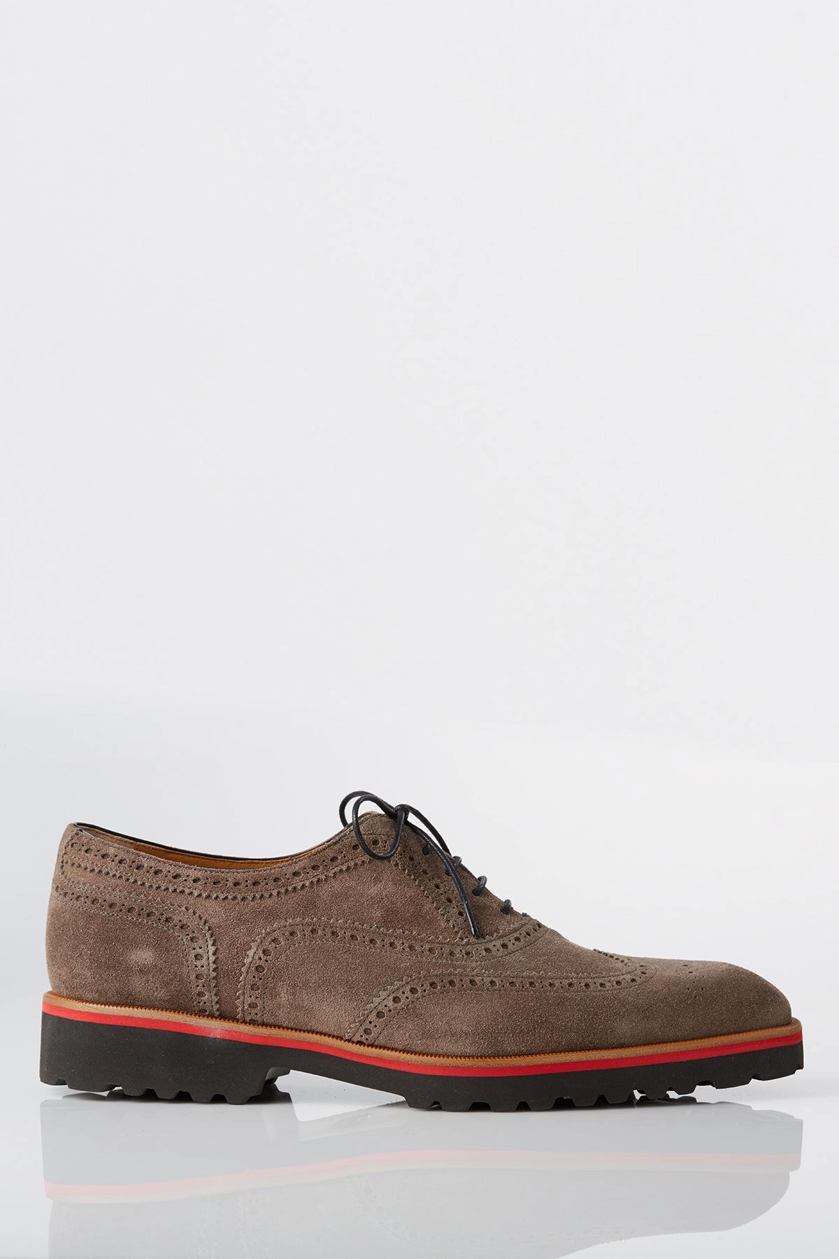 David August Suede Wingtip Brogues in Peltro Cheaney Shoes Brogues