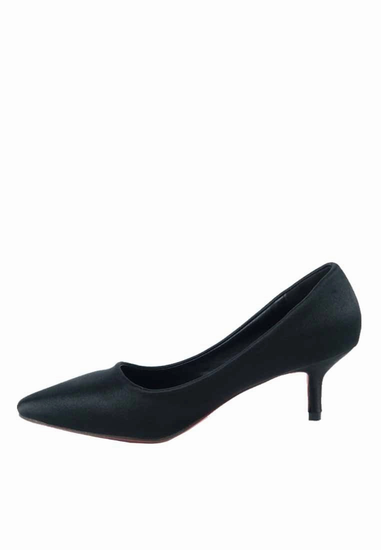  K9097 - Classic Slip On Pointed Toe Low Kitten Heel Pumps Shoes Ava Addams Heels