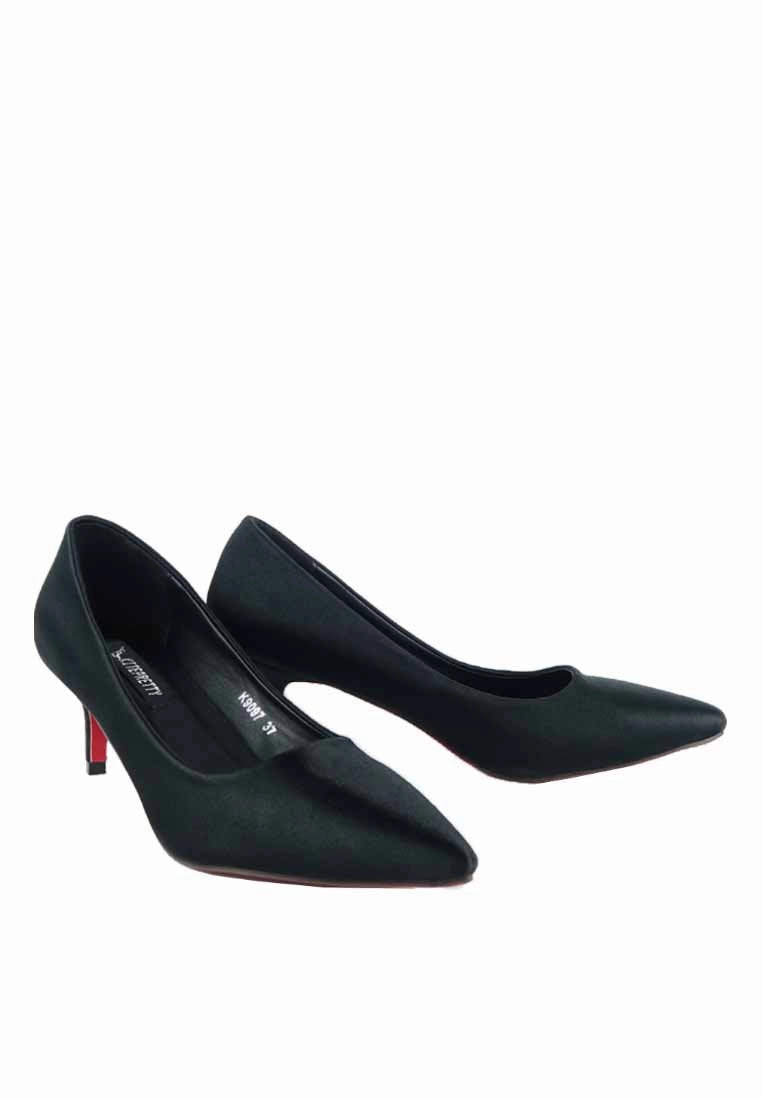  K9097 - Classic Slip On Pointed Toe Low Kitten Heel Pumps Shoes Madison Ivy High Heels