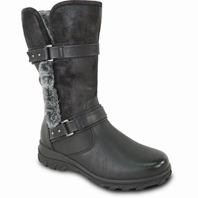 Ugg Hiking Boots VANGELO Waterproof Women Boot HF3595 Mid-Calf Winter Fur Casual Boot BLACK