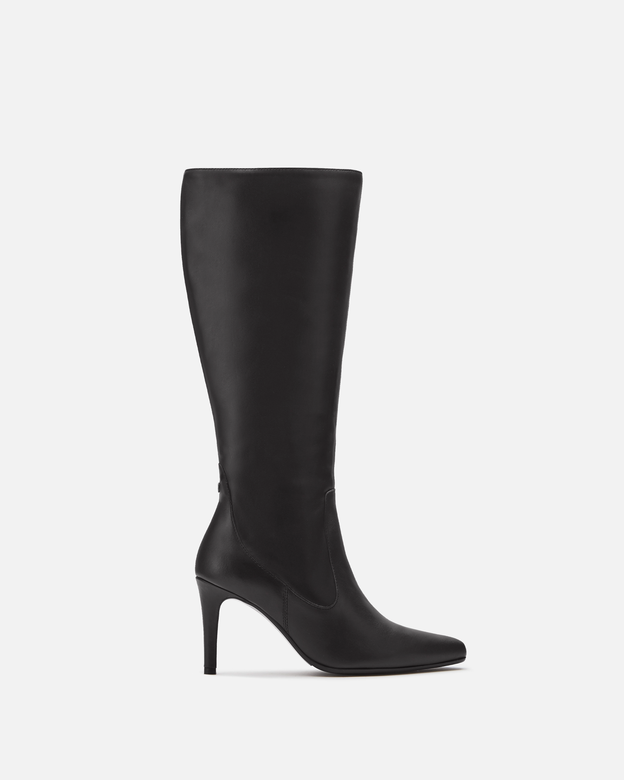Padlock Knee High Boots Freya Knee High Boots in Black Leather