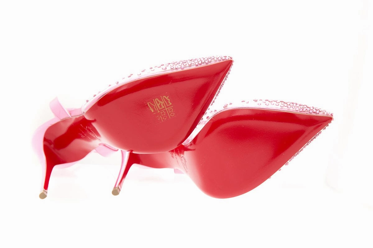 Christian Louboutin Pink  PVC Detail Heels SZ 39 Clear Stiletto High Heels
