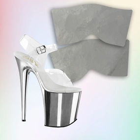 High Heels Strappy Chrome Silver Repair Wrap for Pleaser Heels (8" Flamingo Series)