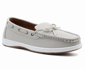 Soloviere Loafers Womens Slip On Loafers Boat Shoes Flat Casual Penny Loafer Lace Ladies Moccasin Pumps Deck Shoes Grey