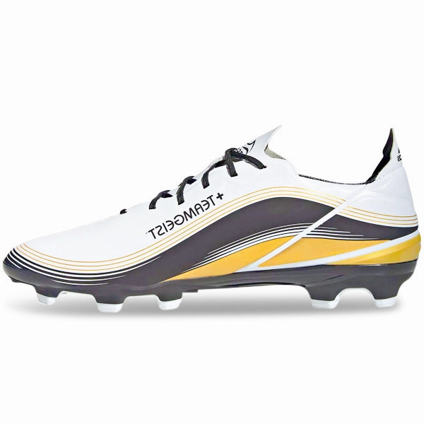 adidas Gamemode Firm Ground Soccer Cleats (Cloud White/Gold Metallic) Luminous Soccer Cleats