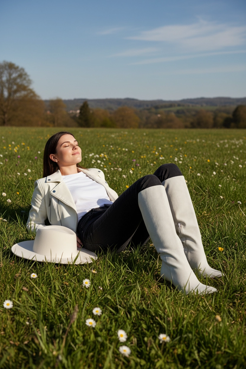 Yara Suede Stiletto Knee High Boot Almond Toe 4 Inch Waterproof Knee High Riding Boot