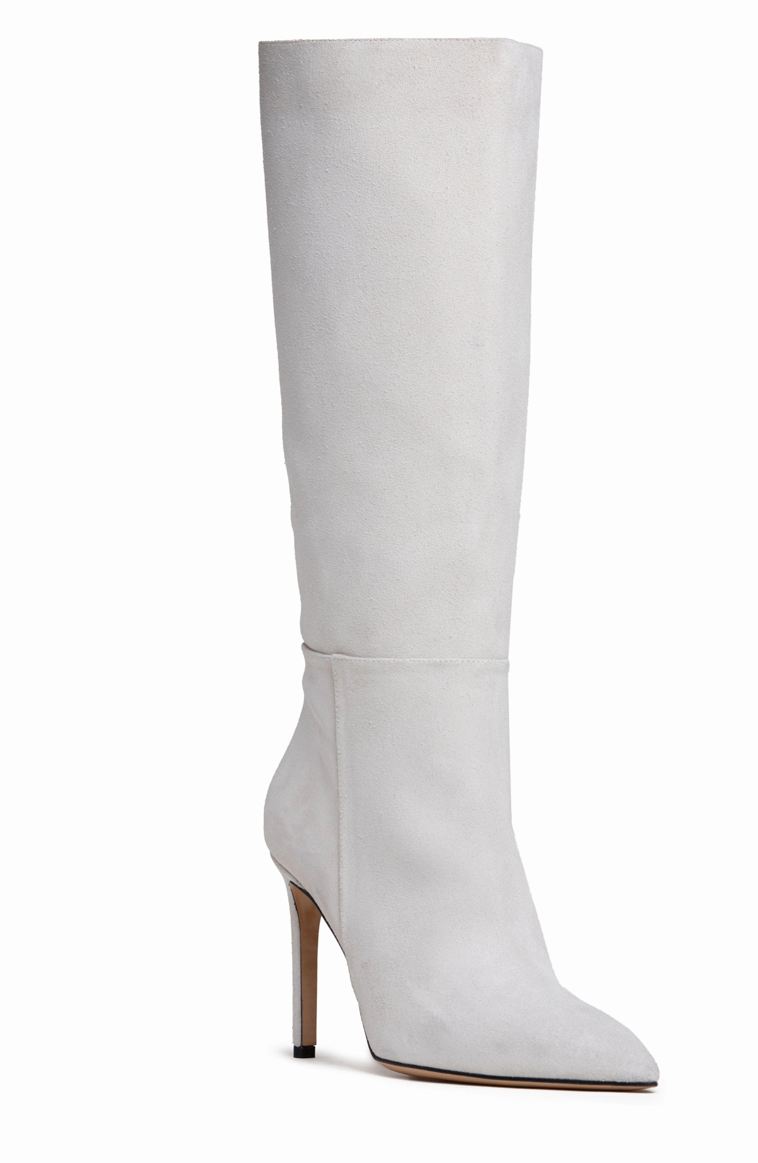 Rhinestone Knee High Cowgirl Boots Yara Suede Stiletto Knee High Boot Almond Toe 4 Inch