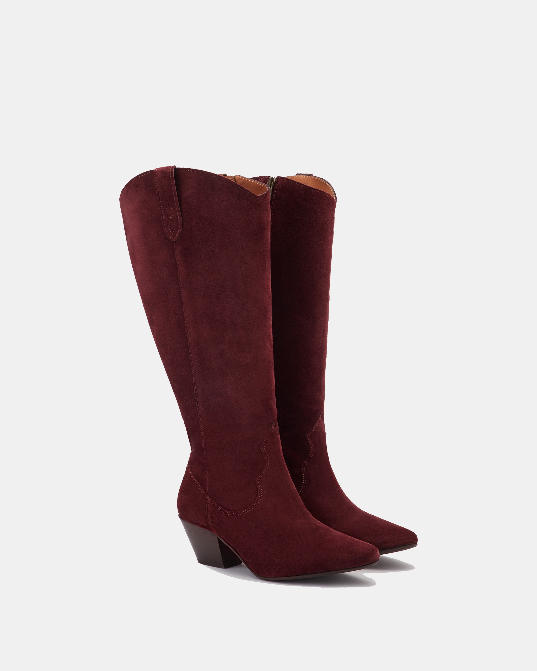 Knee High Boots Size 8.5 Saffron Knee High Boots in Burgundy Suede