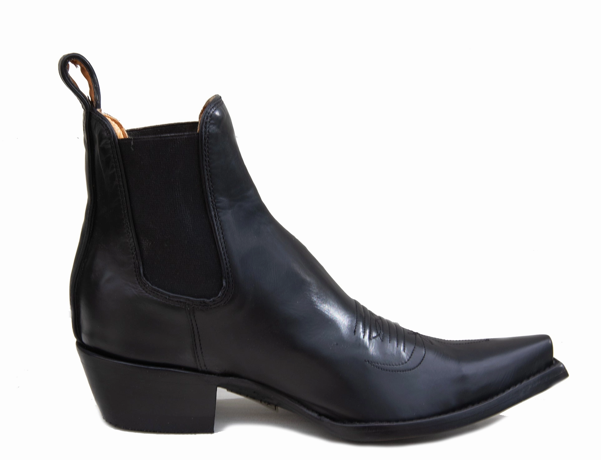 T4 Black ankle low heel Oxford Style Ankle Boots