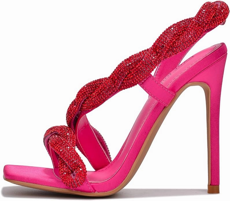 Sling Back High Heel Cape Robbin Women's Tuwe Stiletto Heeled Dress Sandals