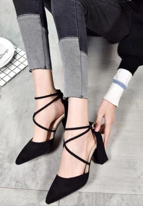  - Crossed Straps Roman Heel Sandals Shoes Spanx High Heeled Sneakers