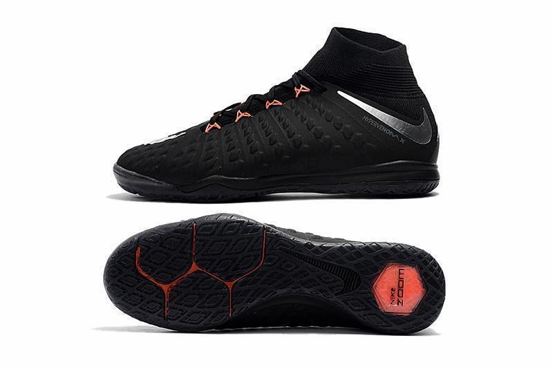 New Nike HypervenomX Proximo II DF IC HP30043 Soccer Cleats Shoes Black Metallic Silver Orange Summer Nike Shoes