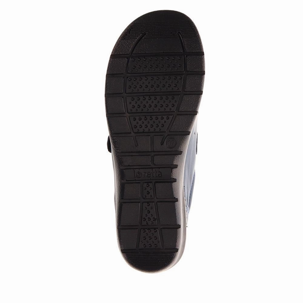 Extra-Wide Fit Adjustable Shoes - LEANNE / 320 188 - Navy Climbing Shoes Toe Blisters