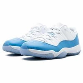 Men's Jordan 11 Low Basketball Shoes - White Blue Famous Nike Shoes