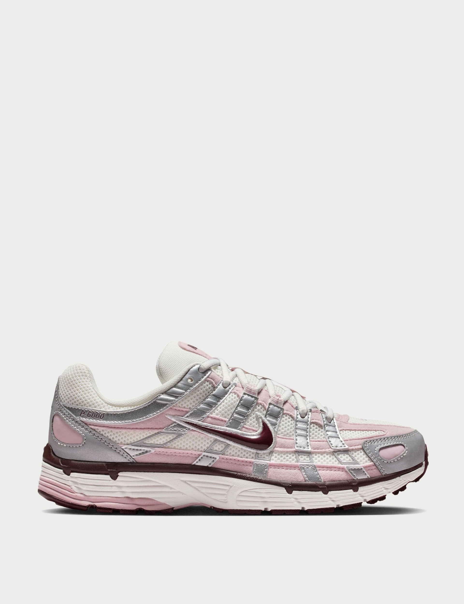 Running Bounce Shoes P-6000 Shoes - Summit White/Plum Chalk/Metallic Silver