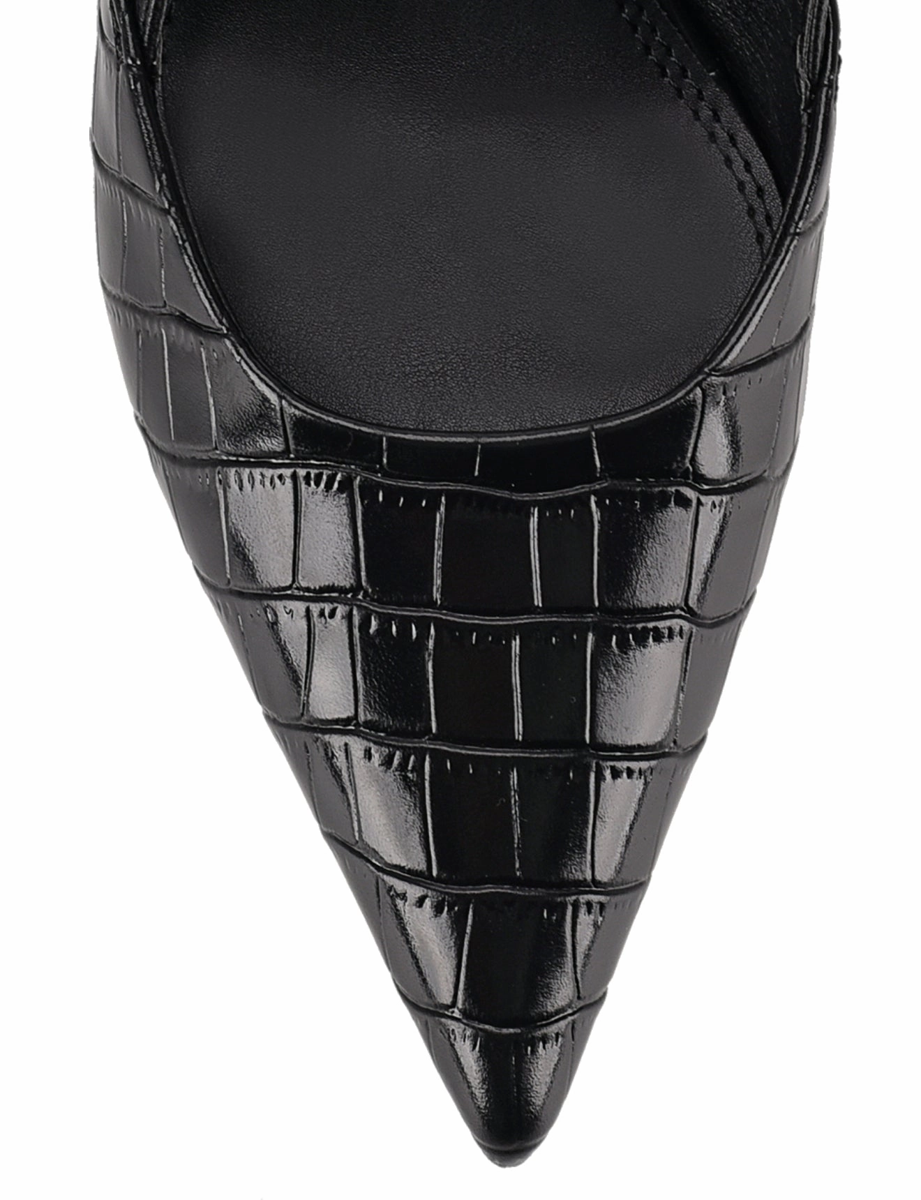 High Heel Grips Yasmine Slingback Heels - Black Croc Leather