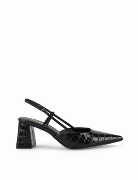 Yasmine Slingback Heels - Black Croc Leather Disney High Heel Ornaments