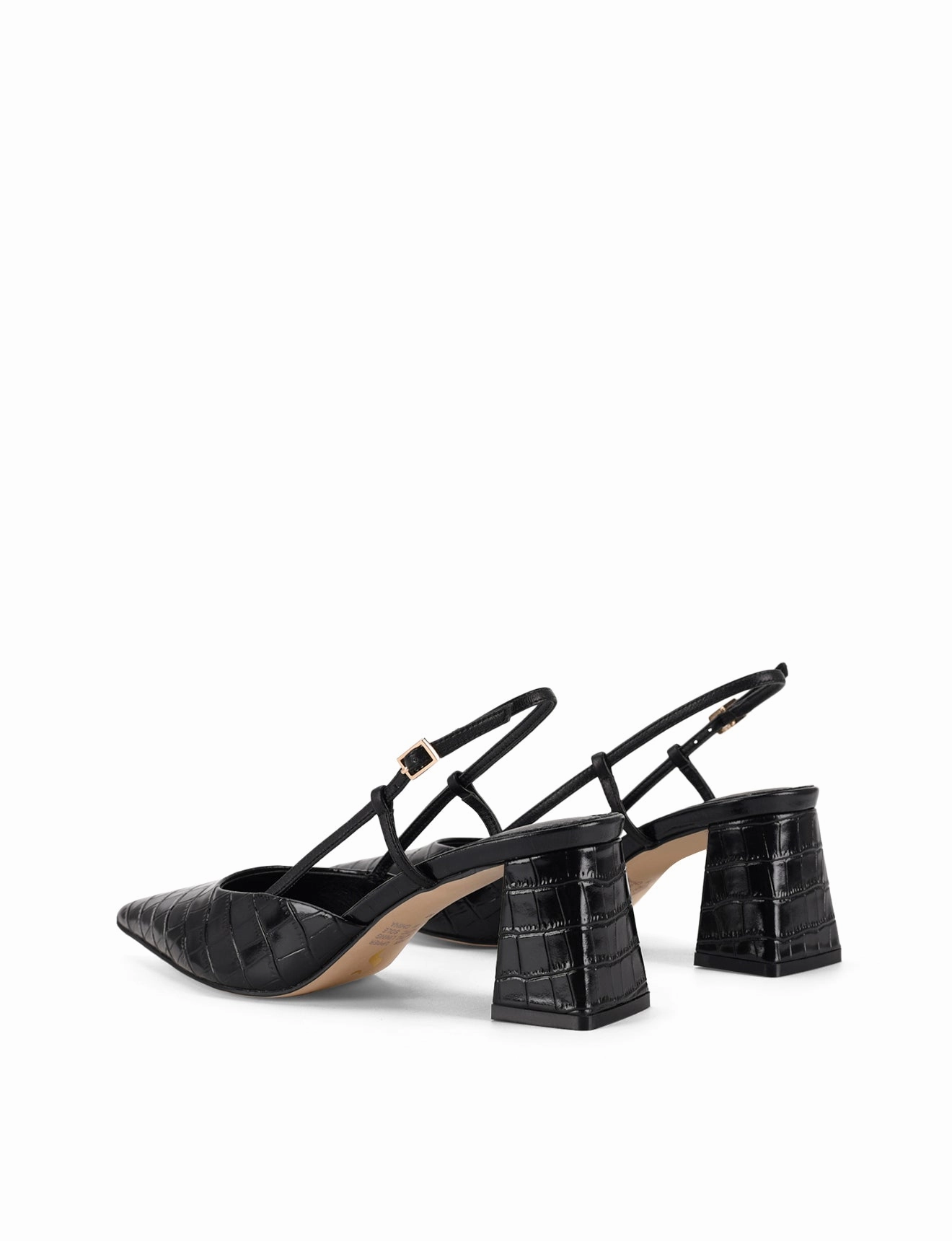 Tallest High Heels Yasmine Slingback Heels - Black Croc Leather