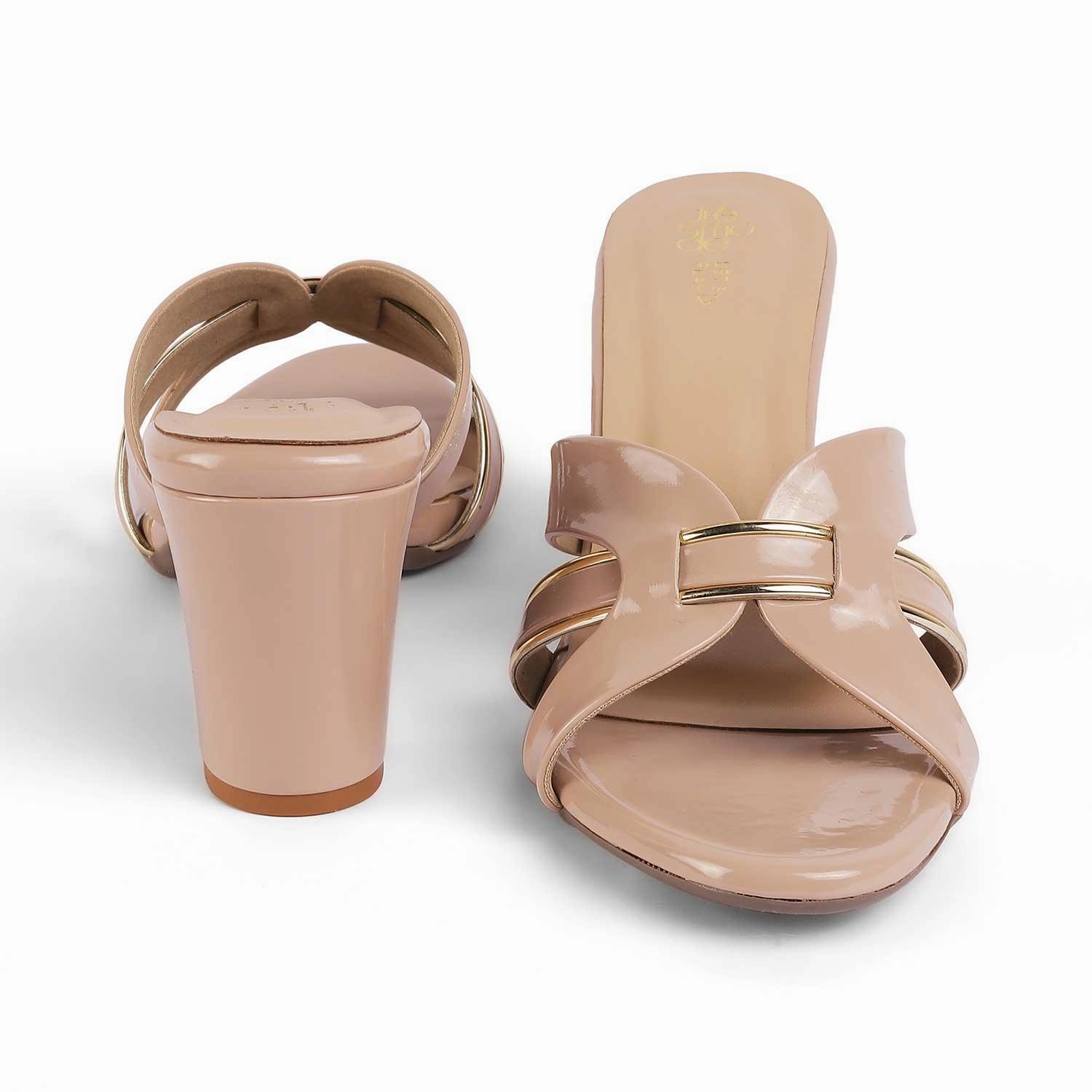 High Heels Movie Tresmode Cesmoc Beige Women's Dress Block Heel Sandals