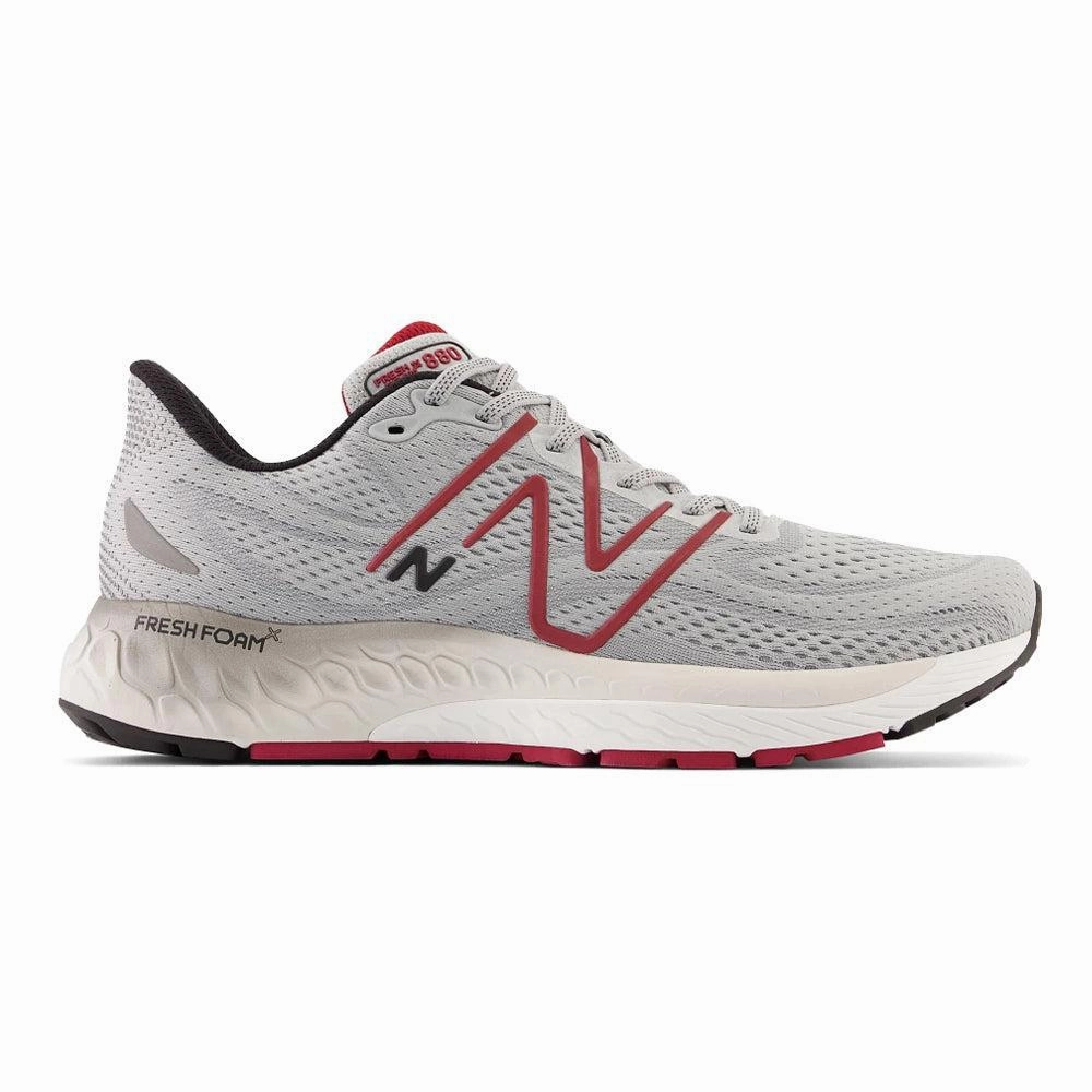 Men's New Balance Fresh Foam X 880v13, Aluminum Grey/Crimson, 12.5 2E Wide New Balance Men Shoe