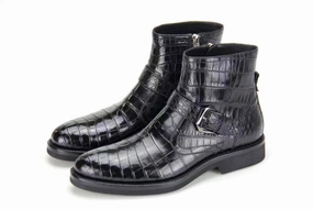 Crocodile Shoes Mens Crocodile Leather Cropped Lace Up Derby Toe Cap Boots Lace Up Women's Leather Moccasin Shoes