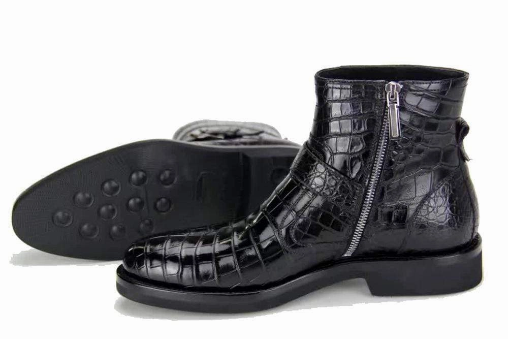 Casual Suede Derby Shoes Crocodile Shoes Mens Crocodile Leather Cropped Lace Up Derby Toe Cap Boots