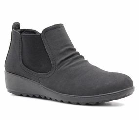 Heeled Ankle Boots Uk Cushion Walk Womens Slip On Low Ankle Boots Ladies Casual Smart Office Low Wedge Boots