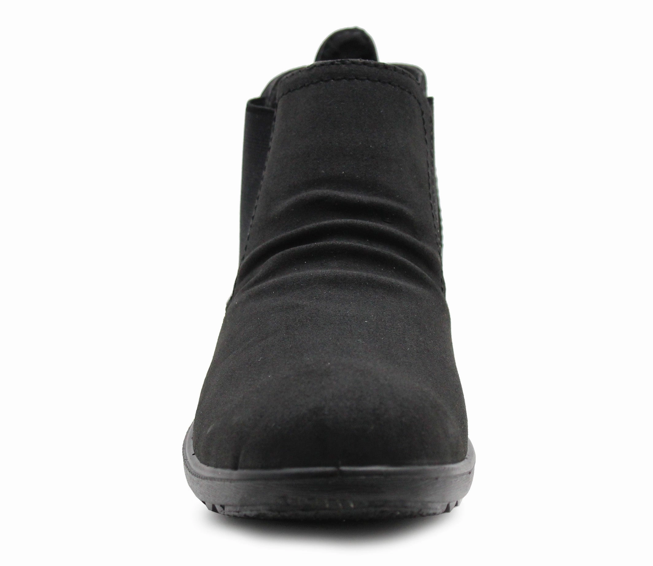 Cushion Walk Womens Slip On Low Ankle Boots Ladies Casual Smart Office Low Wedge Boots Animal Ankle Boots