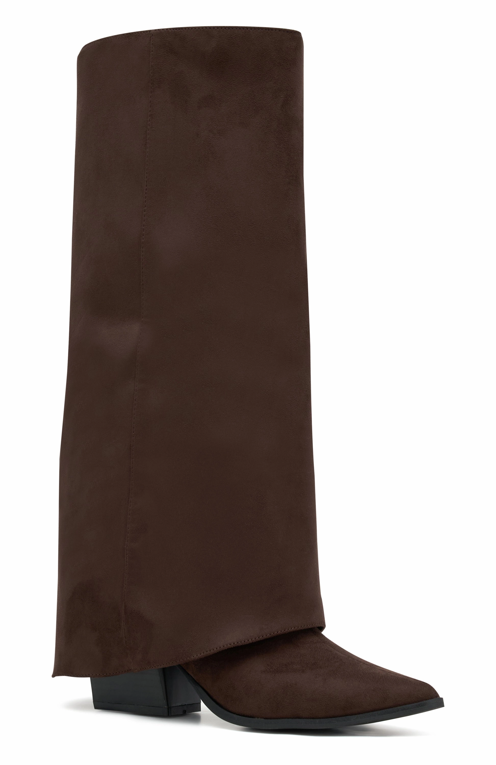I'm That Girl Knee High Boots Chocolate Faux Suede Heeled Knee High Boots For Wide Calves
