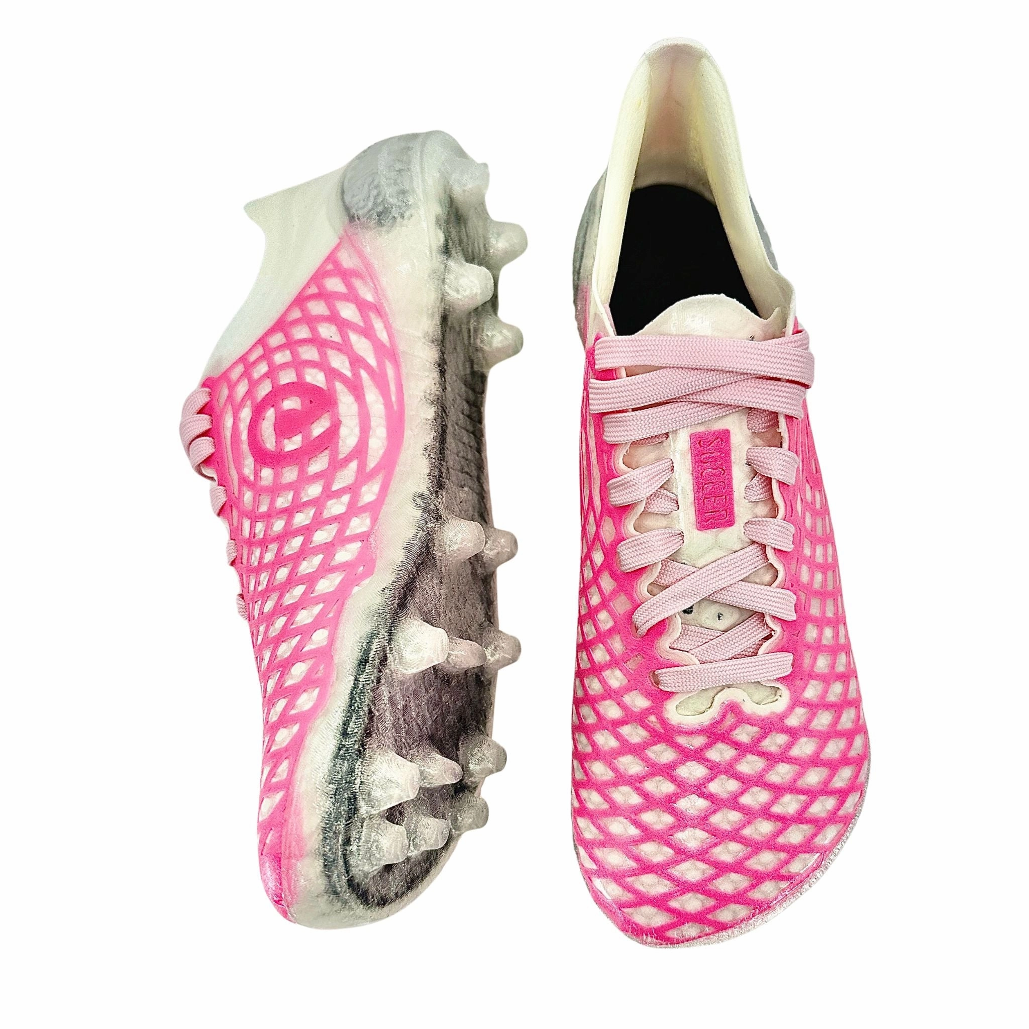 Custom Soccer Cleats - Flamingo Pink - FG Conical Padded Soccer Cleats