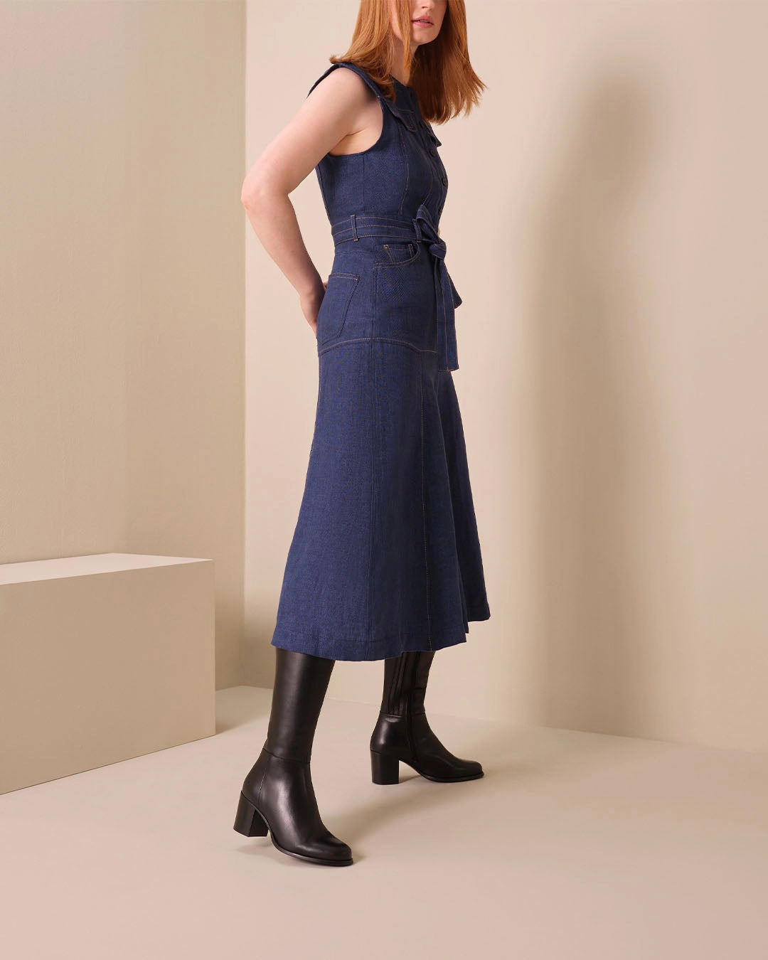 Dalia Standard Knee High Boots in Black Leather