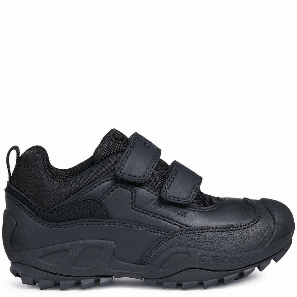 Geox J New Savage Boy B A Waterproof Touch Fastening Junior Trainers Britton Road Lace-up Waterproof Shoe