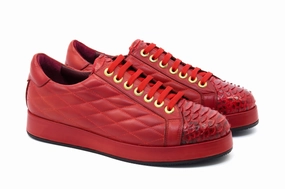 Danilo Python Sneakers - Ruby Red Running Shoes For Gym