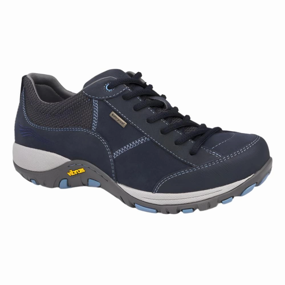 Difference Between Water Resistant And Waterproof Shoes Dansko Women's Paisley Tie Waterproof Navy Milled Nubuck
