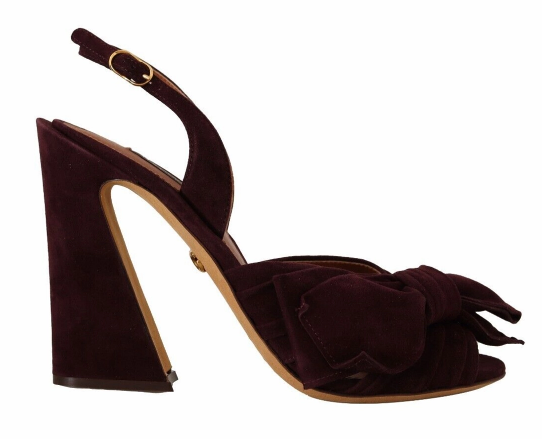 Dark Purple Suede Ankle Strap Sandals Shoes Denim High Heels