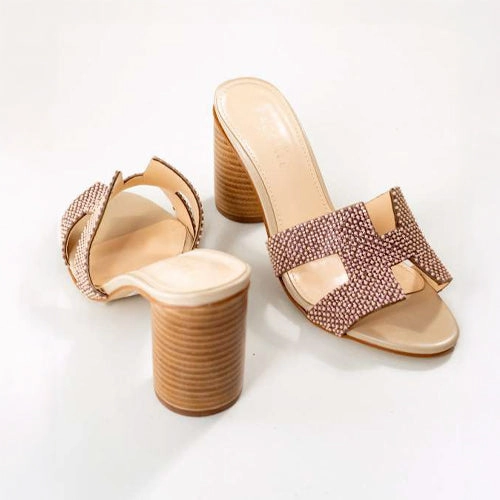 Glam Rhinestone Designer Wedding Sandals With Open-Toe & Chunky Heels Memes About High Heels