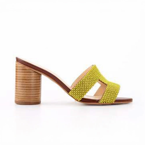 Glam Rhinestone Designer Wedding Sandals With Open-Toe & Chunky Heels