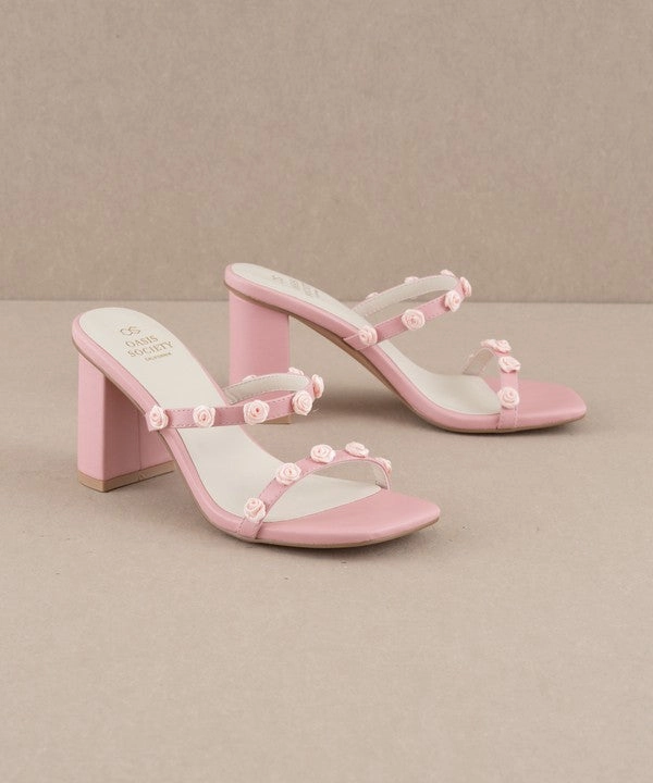 2000s High Heels Nia Rosette Adorned Heeled Sandal