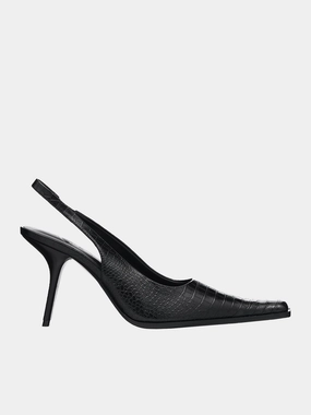 Casual Shoes Croc Slingback Heels (HEEL-01-BLACK)