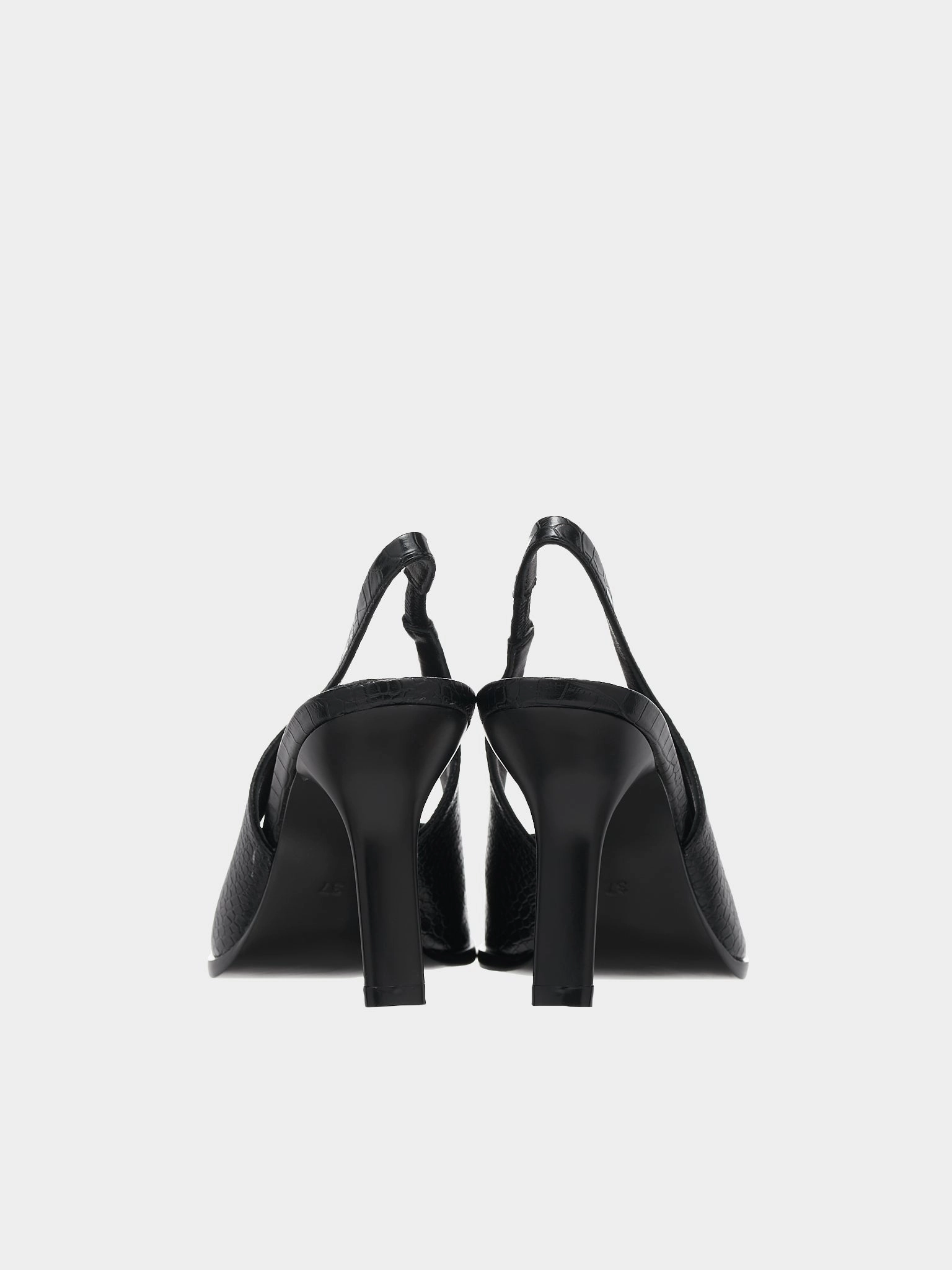 Cheap Running Shoes Croc Slingback Heels (HEEL-01-BLACK)