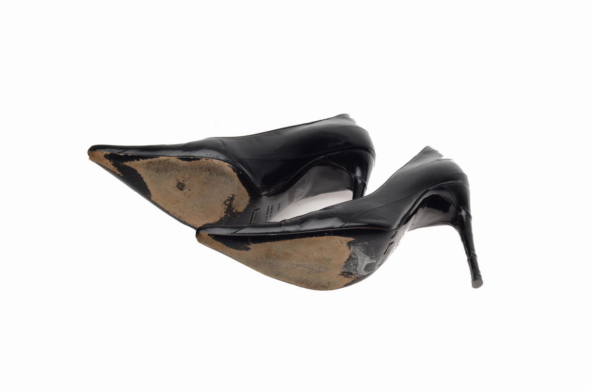 Dolce & Gabbana - Black Eel Skin Pointed Toe Heels - IT 38 High Heels Platforms