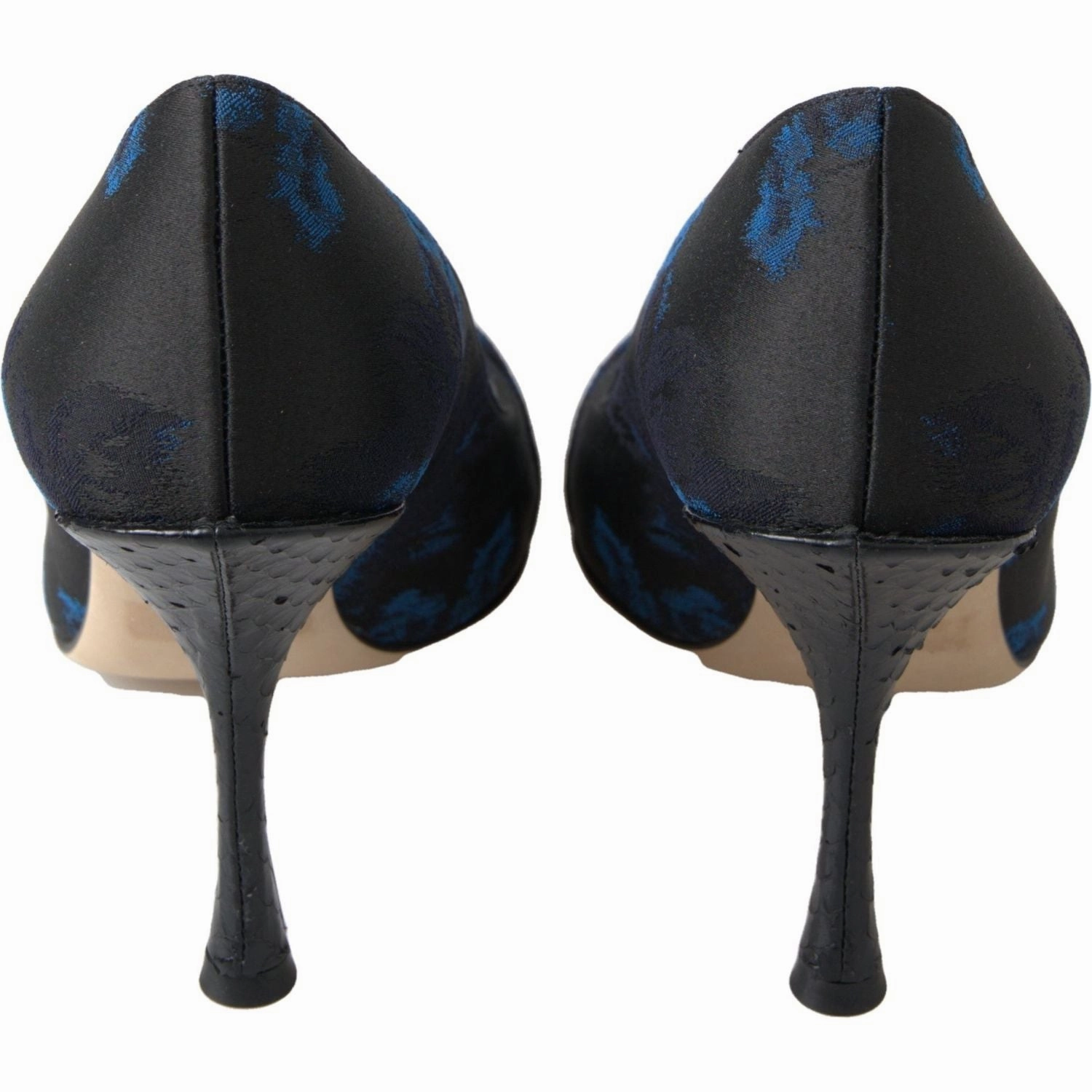 Dolce & Gabbana Blue Floral Ayers Crystal Pumps Shoes High Heel Rain Boots