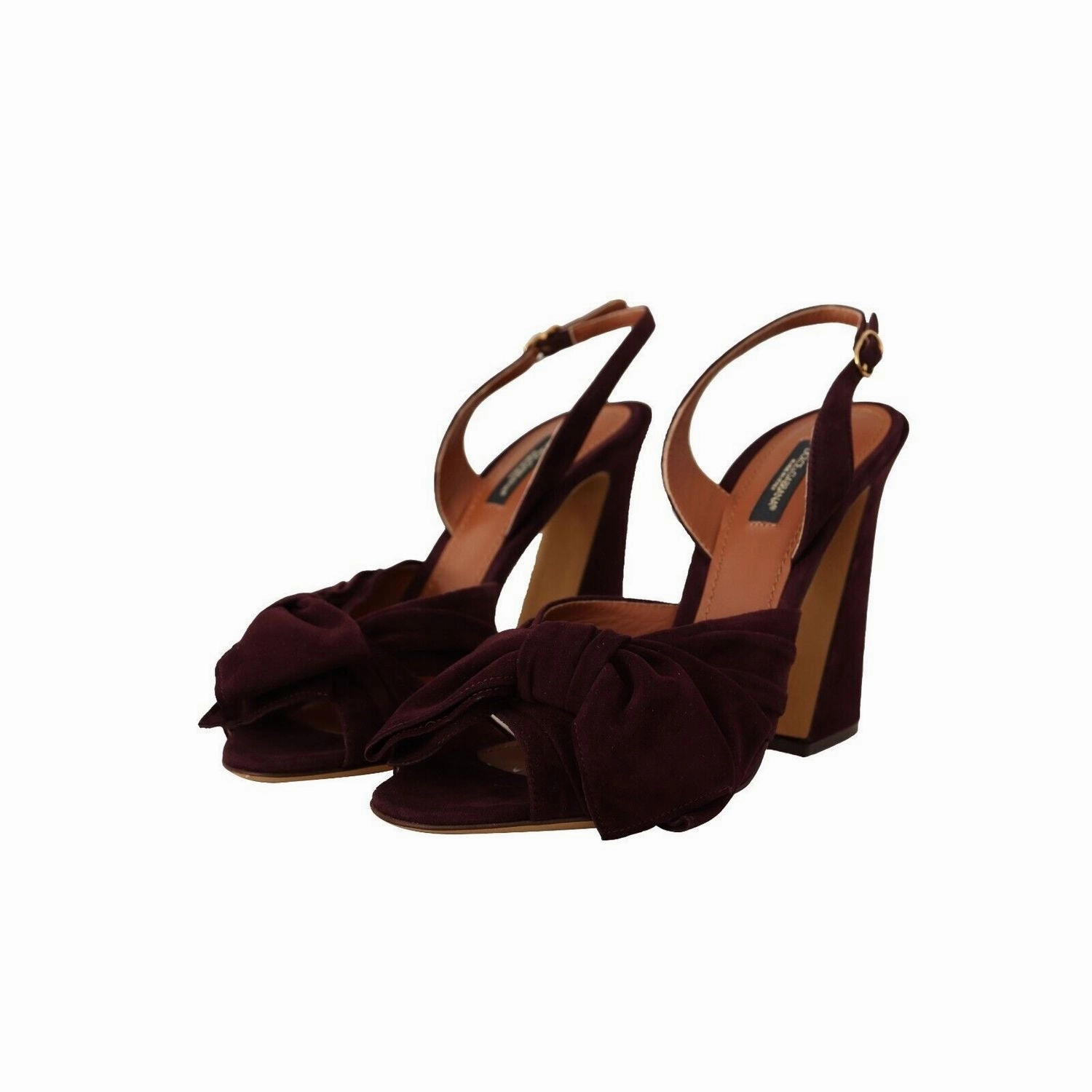 Dolce & Gabbana Dark Purple Suede Ankle Strap Sandals Shoes High Heels Film
