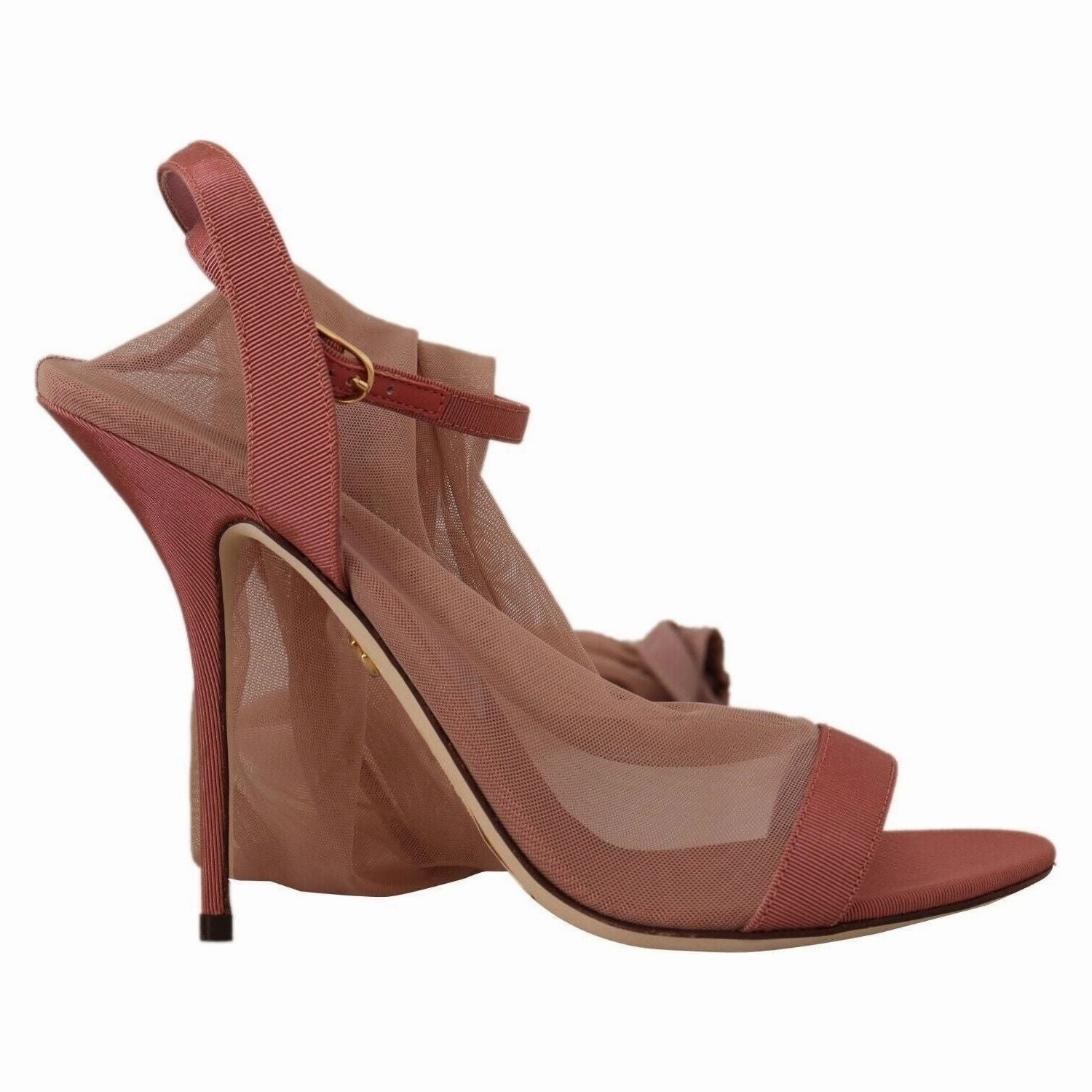 Dolce & Gabbana Pink Tulle Stretch Ankle Strap Sandals Shoes High Heel Shoes With Fish In Them