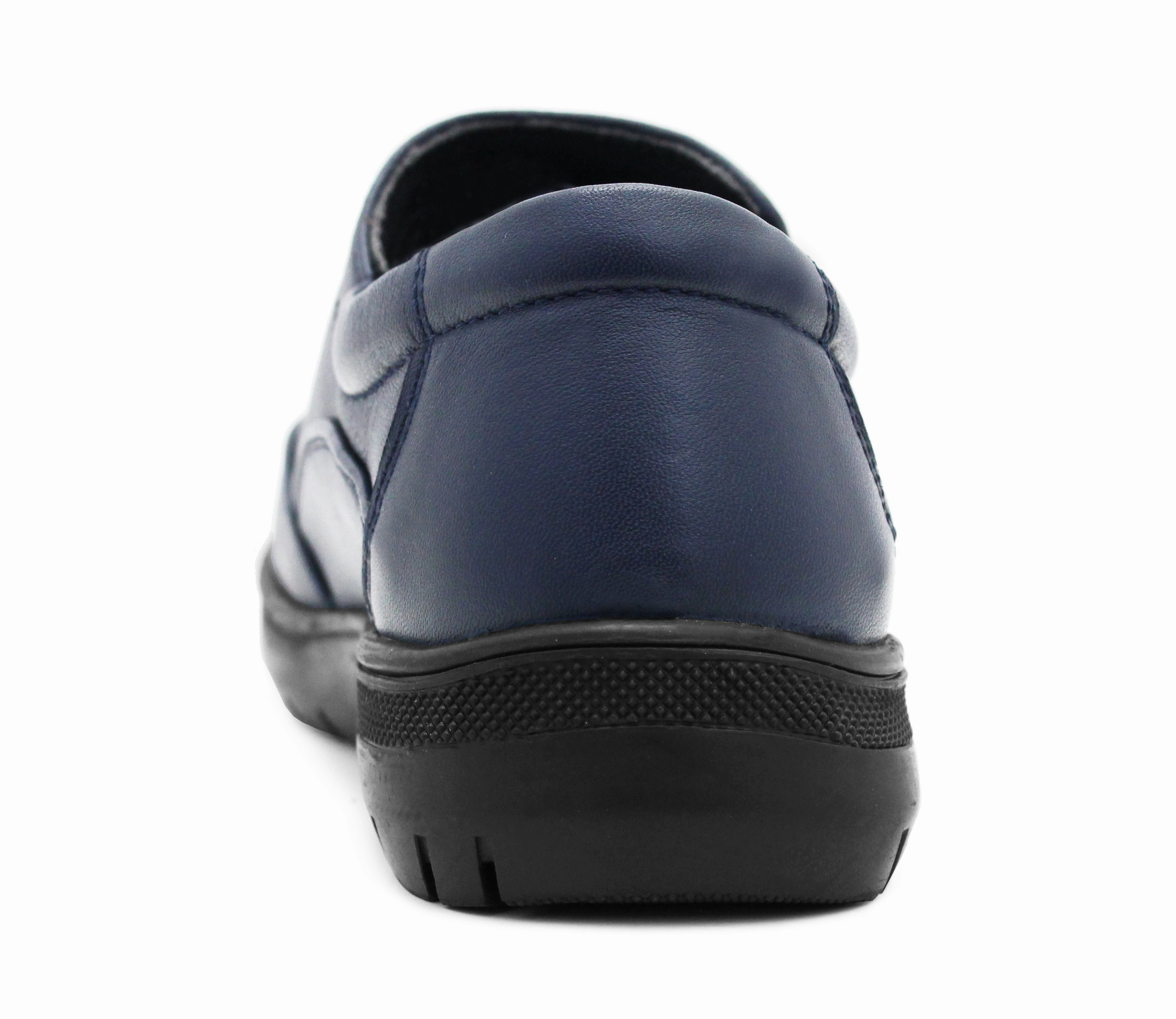 Dr Keller Womens Genuine Leather Navy Slip On Loafers Elasticated Flat Ladies Office Nurse Casual Shoes Loafers At