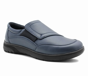 Dr Keller Womens Genuine Leather Navy Slip On Loafers Elasticated Flat Ladies Office Nurse Casual Shoes Adrian Carrara Leather Tassel Loafers