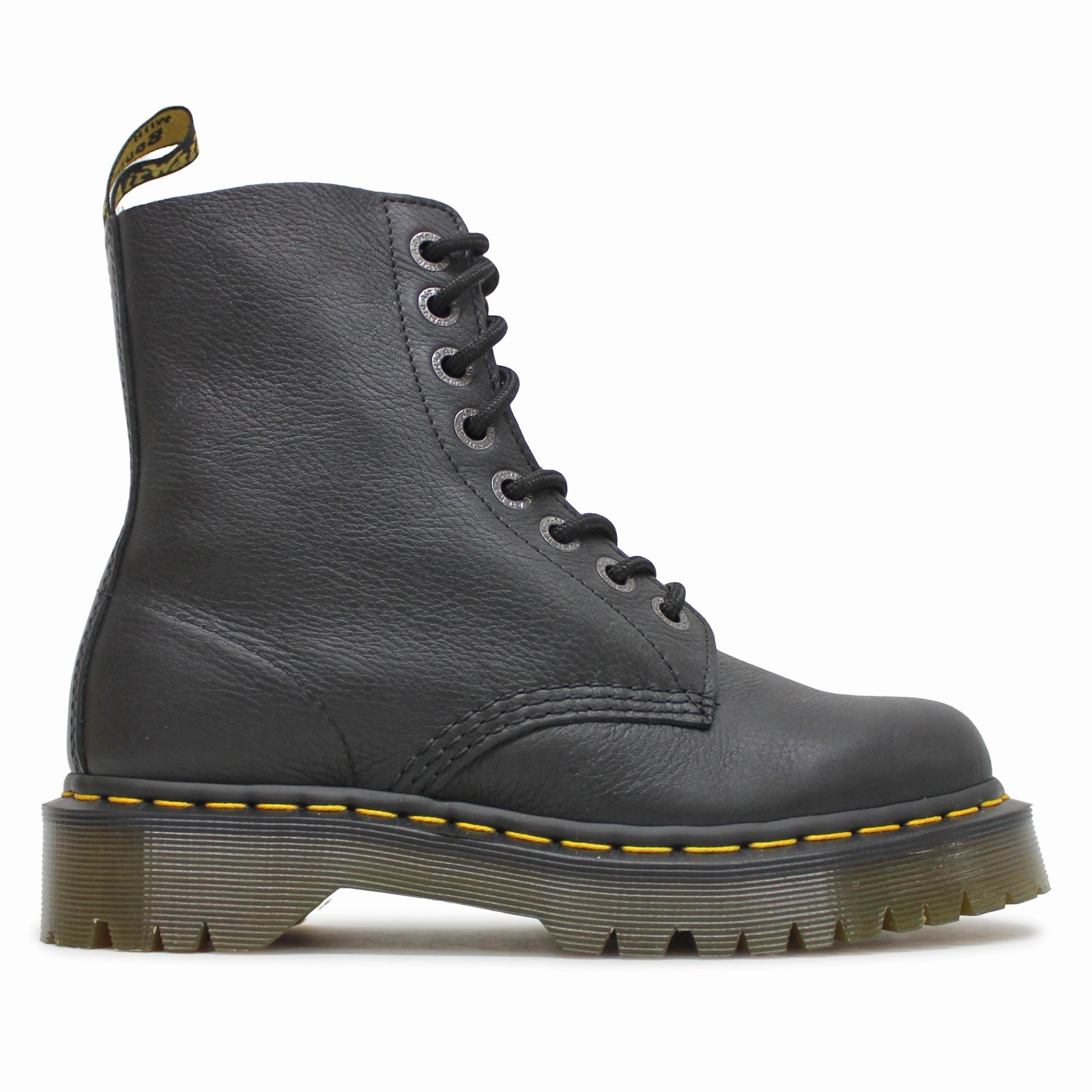 Dr. Martens 1460 Pascal Bex Pisa Leather Unisex Ankle Black Boots Low Heel Wide Fit Ankle Boots