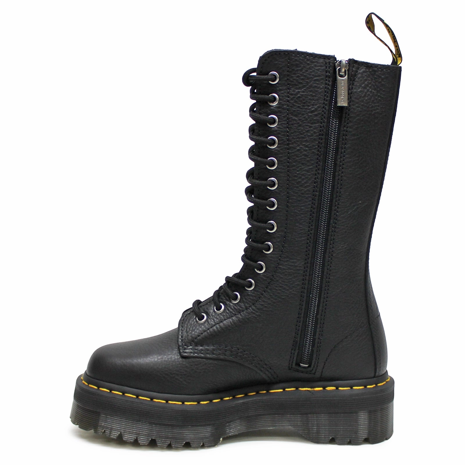 George Boots Dr. Martens 1B99 Quad Pisa Leather Unisex Mid Calf Black Boots