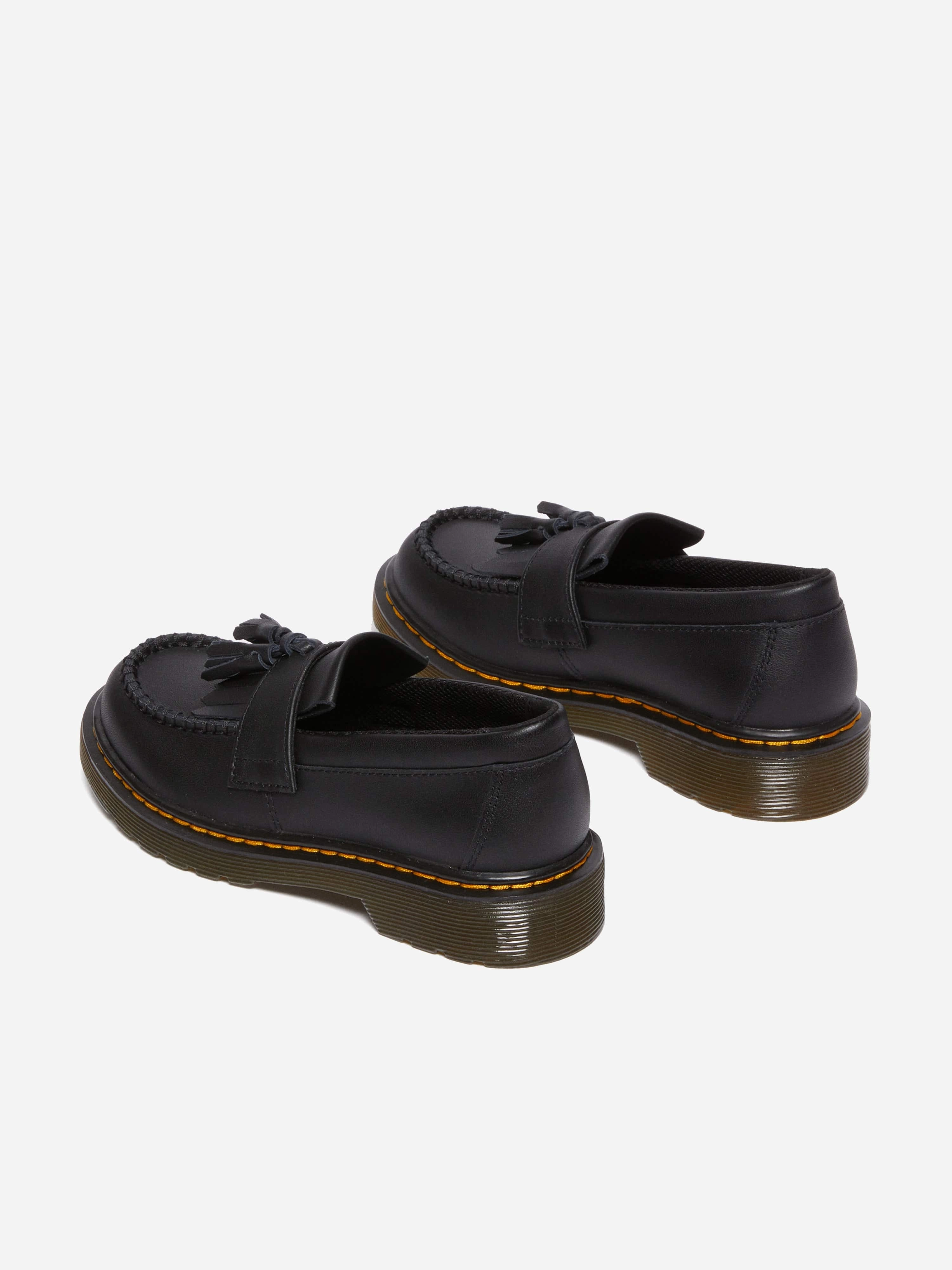Dr Martens Boys Adrian Leather Tassel Loafers in Black Bit Loafers